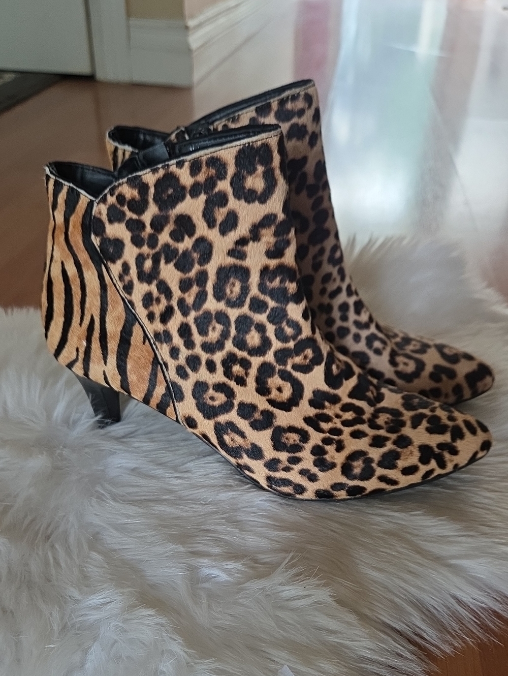 Alfani Stepflex Leopard Print Ankle Boots 7.5M